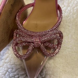 Rhinestone and clear bow 3” heel